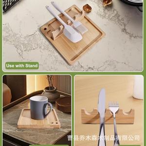 Soporte de Madera para Utensilios de Cocina, Reposacucharas, Soporte para Tapas de Ollas, Estante de Almacenamiento Multiusos, Ecológico, Solo Lavar a Mano - Product Image 4