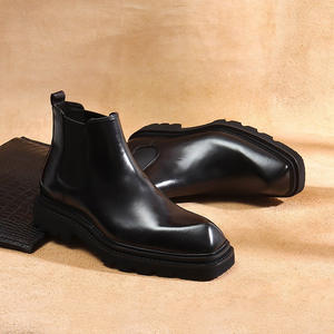 Bottes montantes classiques et polyvalentes en cuir véritable pour homme, imperméables et antidérapantes, idéales pour l'extérieur et le travail – Nouvelle collection automne-hiver - Product Image 5