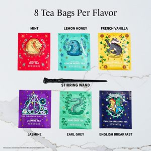 Set Regalo di Tè in Vetro Moderno Fatto a Mano con Bacchetta per Mescolare, 48 Bustine di Tè (6 Gusti: Verde e Nero) - Product Image 2