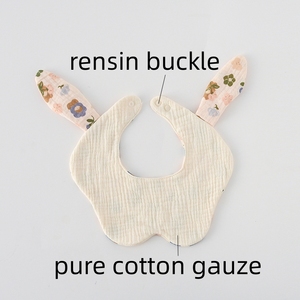 Hot Selling Baby Bibs Soft 100% Cotton 6-layers Absorbent Gauze Comfort Cute Rabbit Bear Ears Baby Saliva Towel