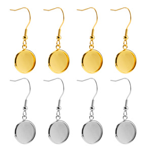 <span class=keywords><strong>KUMO</strong></span> Pendentifs et supports pour boucles d'oreilles en acier inoxydable plaqué or 18 carats, bases de boucles d'oreilles cabochon, crochets de boucles d'oreilles, apprêts de bijouterie - Product Image 2