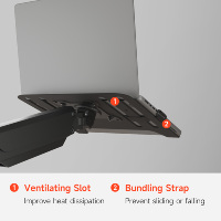 Plateau universel pour ordinateur portable AUKI pour ordinateur portable de 17 pouces, fixation sur bras VESA, compatible avec la plupart des supports d'écran