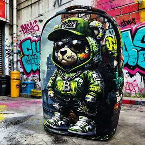 Mochila Graffiti para Laptop, Mochilas <span class=keywords><strong>de</strong></span> Diseño con Estampado <span class=keywords><strong>de</strong></span> Oso, Mochilas Escolares para Niñas, Niños y Adolescentes, Mochila Diaria - Product Image 1
