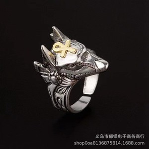 Boutons de manchette métalliques ajustables style rétro punk <span class=keywords><strong>européen</strong></span>-américain, inspirés du serpent, du lézard, du <span class=keywords><strong>chien</strong></span> et du pharaon – un accessoire audacieux pour hommes et femmes - Product Image 4