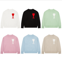 Pulls en tricot tendance pour femmes, motif cœur, décontractés, respirants, avec logo frontal, design unique et à la mode