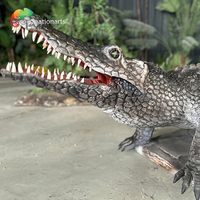 Modèle de crocodile artificiel électronique avec matériaux en métal et silicone pour expositions intérieures/extérieures