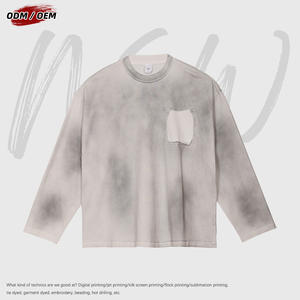 Camiseta Vintage Lavada Estilo Wasteland, 100% Algodón de Alto Gramaje 325gsm, Lavado Monlyey, Manga Larga, Unisex, con Efecto Desgastado - Product Image 3