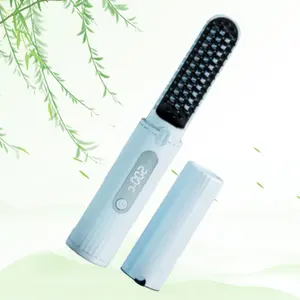 negative ion hair straightener brush comb heating thermal brush usb beard straightener for women men hair