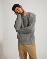 Pull à col rond pour homme OMAIGA, pull décontracté texturé à manches longues, tricoté en viscose 220g, en stock