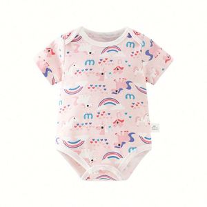 Summer Infant Girls Fly Sleeve Bodysuit Wholesale Stripe Knit Cotton Romper with Ruffle Snap <b>Button</b> Closure <b>Baby</b> Clothing Cute - Product Image 6