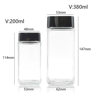 Botella de Vidrio Transparente para Almacenamiento de Bebidas, Café, Leche y Jugos, 200/380 ml, Hermética, de Grado Alimenticio, Disponible en Stock - Product Image 2