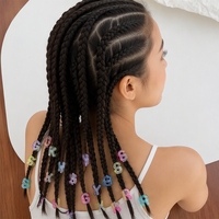 Perles lettres à grand trou plaquées UV pour tresses, perles pour cheveux, accessoires d'extension de dreadlocks