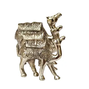 Latón fundido bronce antiguo hecho a mano camello decoración interior moderno desierto plata camello Venta de fabricante indio