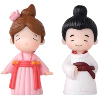 2 pièces Statue garçon et fille poupée amoureux Kawaii, décoration de gâteau de jardin, cadeau de saint-valentin, amoureux des Couples, Mini figurines