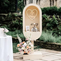 White Modern New Arrival Wedding Phone Booth Message Station Audio Video Guestbook Stand Reception Event Decor Metal