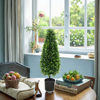 Arbre en herbe artificielle conique, plante en pot en plastique, écologique, durable, résistant aux UV, décoration de jardin intérieur/extérieur pour