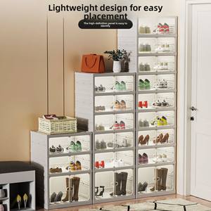 Boîte de rangement pour chaussures SilverJet, pliable, empilable, en plastique transparent, simple et moderne, gain de place - Product Image 4