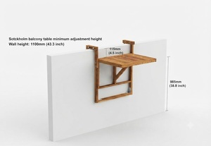Table de balcon STOCKHOLM – Plusieurs couleurs disponibles pour balcons d'appartements et usage extérieur – Fonction pliable – Service OEM/ODM - Product Image 2