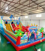 Château gonflable de haute qualité en PVC durable, certifié CE, avec toboggan, blocs de construction gonflables portables pour les fêtes d'enfants
