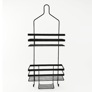 BX Hanging Shower Caddy Estante de almacenamiento de <span class=keywords><strong>baño</strong></span> a prueba de herrumbre negro con soporte para jabón - Product Image 2