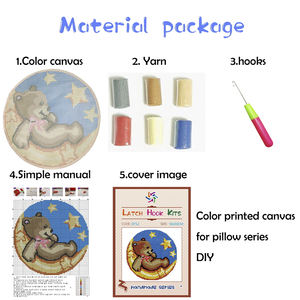 Kit de fabrication de tapis personnalisé de haute qualité avec griffe de chat et <span class=keywords><strong>crochet</strong></span> à double loquet Technique de fabrication de fil imprimé <span class=keywords><strong>facile</strong></span> à bricoler soi-même pour les débutants - Product Image 5