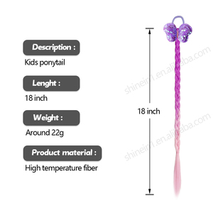 Shinein cravatta intrecciata capelli sintetici capelli ragazze estensioni coda di cavallo colorati parrucca treccia accessori <span class=keywords><strong>per</strong></span> capelli <span class=keywords><strong>per</strong></span> <span class=keywords><strong>bambini</strong></span> - Product Image 2