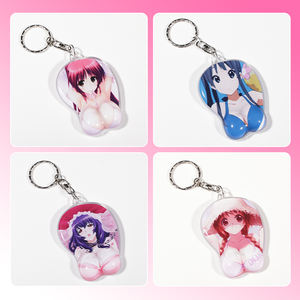 Llavero transparente de dibujos animados, alfombrilla de ratón con forma de ratón para juegos 3D, alfombrilla de teclado pequeña con protector de muñeca - Product Image 4