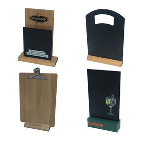 <span class=keywords><strong>Pizarra</strong></span> de Madera de Doble Cara con Soporte para Menú, Fabricada con MDF de Paulownia, Pino, Bambú, Caucho, Acacia y Haya - Product Image 2