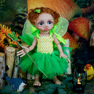 Lifereborn 16 ''<span class=keywords><strong>40CM</strong></span> <span class=keywords><strong>Reborn</strong></span> Baby Dolls Green Fairy Dressing up Toys Playing Dolls avec Peint à la main pour les cadeaux des enfants - Product Image 1