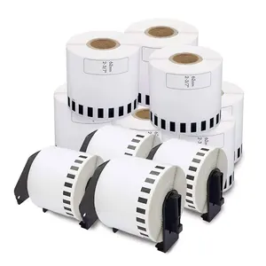 Pabrik langsung logistik premium thermal label tiga proofs Brother Printer thermal label roll 62mm * 30.48m label pengiriman