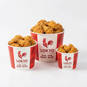 LOKYO - Contenedores de Papel <span class=keywords><strong>para</strong></span> Pollo Frito con Logotipo Personalizado Impreso, <span class=keywords><strong>para</strong></span> Palomitas de Maíz y Papas Fritas, 150oz 85oz, con Tapa - Product Image 3