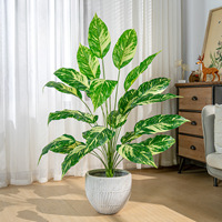 Plante artificielle Monstera Deliciosa en pot, grande plante tropicale d'intérieur pour le salon, décoration moderne de la maison