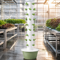 Système hydroponique vertical de jardinage en tour à 9 niveaux, jardinière peu encombrante pour légumes, herbes et micro-légumes