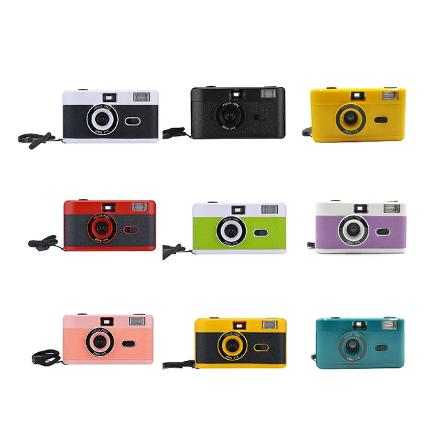 X615-1 Vintage Point Shoot Non Disposable Film Camera Custom 35mm Flash Reusable Film Camera for Kodak Fuji Films