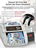 Machine à compter les billets Huaen H-A16 avec détection de contrefaçon UV/MG/IR/DD, 1100 billets/minute, affichage LCD, mode de comptage par lots