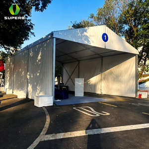 Tendone a Grande Apertura in Alluminio per Punti di Controllo di Sicurezza con Pareti Laterali in PVC Bianco per Conferenze, Esposizioni, Scuole, Fabbriche ed Eventi - Product Image 1