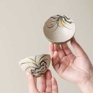 Caramel Tea Cup Wenchuang Tea Tasting Cup Single Cup Vintage Personal Cup Cup Tea Home Kung Fu Small Tea Bowl Shilan - Product Image 2