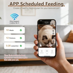 Distributeur automatique de nourriture pour <span class=keywords><strong>chat</strong></span> avec caméra HD WiFi, 5L, contrôle par application, audio bidirectionnel, vision nocturne, bol en acier inoxydable, distributeur intelligent de nourriture pour animaux de compagnie avec écran LCD - Product Image 4
