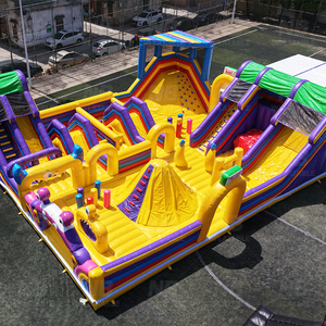Parc de jeux gonflable commercial, grand château multi-activités avec deux toboggans, parc d'attractions extérieur, parcours d'obstacles gonflable - Product Image 3