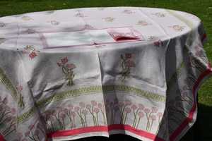 ผ้าปูโต๊ะพิมพ์ลายดอกไม้ทำจากผ้าลินินขนาด60x90นิ้ว - Product Image 5