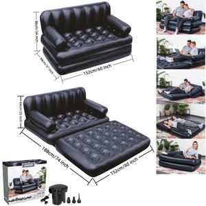 Double Person Pvc 5-In-1 Air Mat Outdoor <b>Inflatable</b> <b>Sofa</b> for Hiking Camping Living Room Bedroom With Pump - Product Image 1