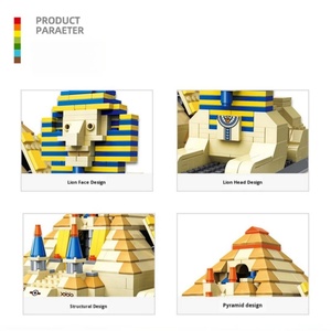 Juego de Bloques de Construcción de Arquitectura Egipcia, Modelo de las Pirámides de Giza y la Esfinge, Juguete Educativo para Niños, Plástico Creativo, Escala 1:1, OEM - Product Image 2