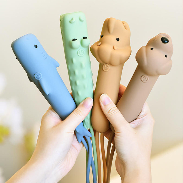 Fun Animal Design USB-C Rechargeable Kids Flashlight Crocodile Dog Unicorn Lion Shark Silicone LED Flashlight for Children