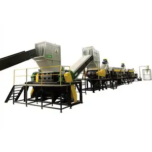 Plastic bottle recycling machine pet crushing washing drying recycling line pet bottle flakes hot washing recycling machine