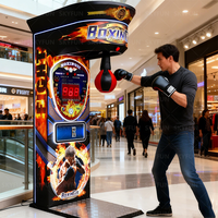 Machine de jeu d'arcade commerciale à monnayeur pour test de réflexe avec sac de frappe de boxe, construction en plastique et métal, réaliste, 1 an de garantie, en anglais