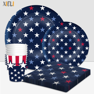 Xieli Vietnam Suministros Para Fiestas Del <span class=keywords><strong>4</strong></span> De <span class=keywords><strong>Julio</strong></span>, Plato De Papel, Servilleta, Vaso De Papel Vajilla Desechable Para Fiestas - Product Image 1