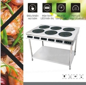 Cocina de Inducción de 6 Quemadores, 3000W*6, Control Táctil de Encimera, Multizona, para Restaurante, Cafetería, Cocina - Product Image 4