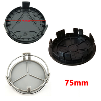 Cache-moyeu de roue de voiture 75 mm (3 pieds) avec emblème Mercedes AMG GLK GLE GLC W203 W206 W220 W205 W211 W212 201