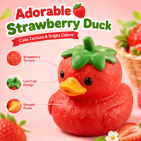 Jouet anti-stress en forme de canard fraise, grande taille, jouet à presser en farine, simulation de nourriture