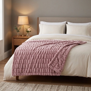 Coperta di pelliccia pesante e morbida <span class=keywords><strong>a</strong></span> doppio strato di lusso con pelliccia sintetica di coniglio finta coperta per l'inverno - Product Image 3